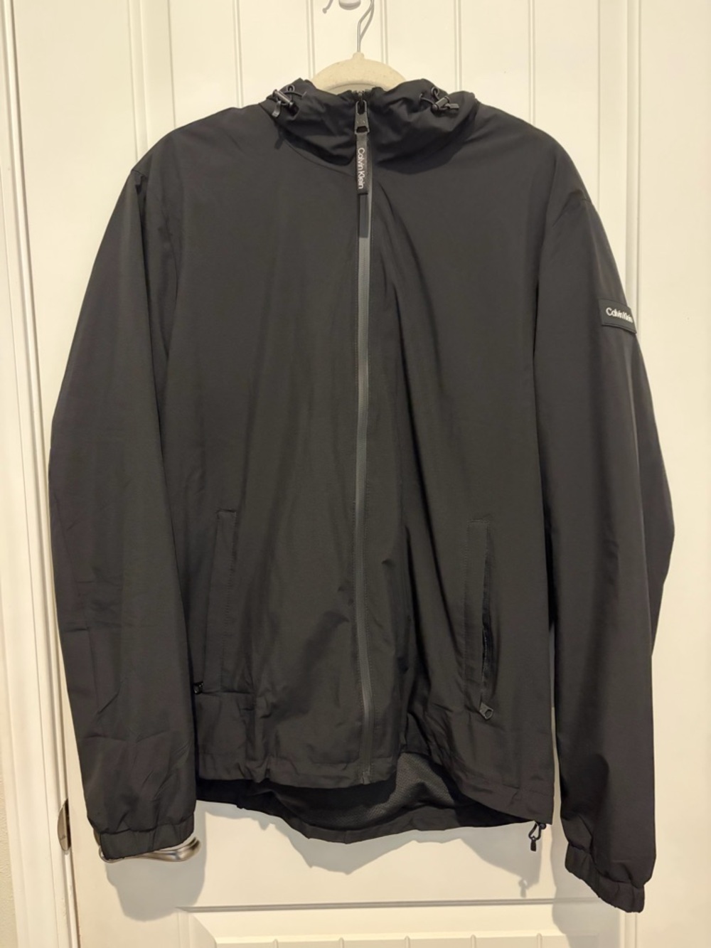 Calvin Klein Men's Black Hooded Windbreaker Jacket